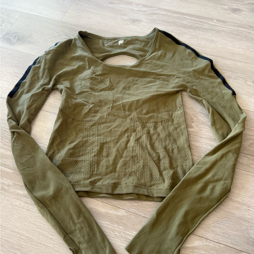 Fabletics Olive Green Long Sleeve Women's Workout Top